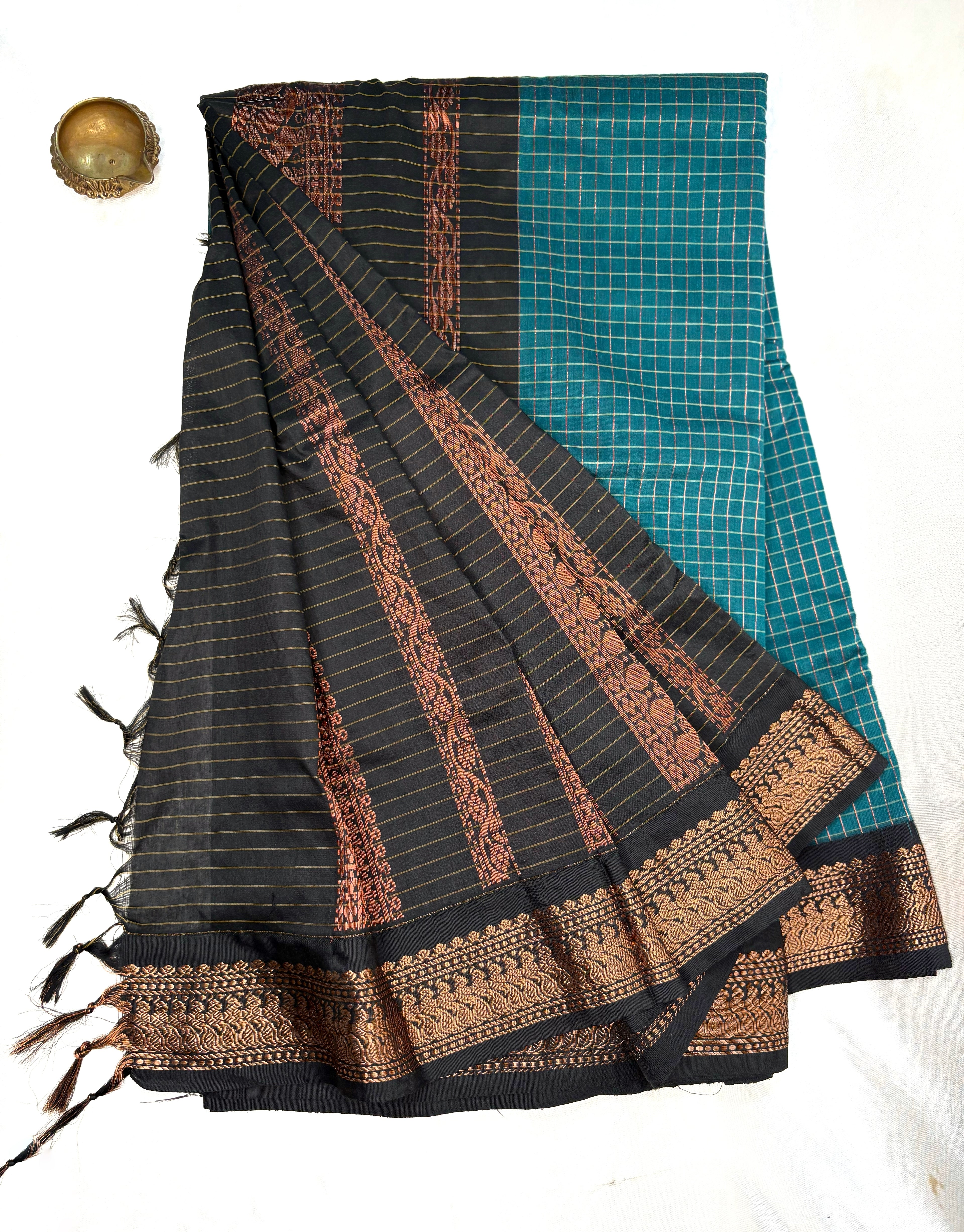 Kalayani cotton -  Teal green