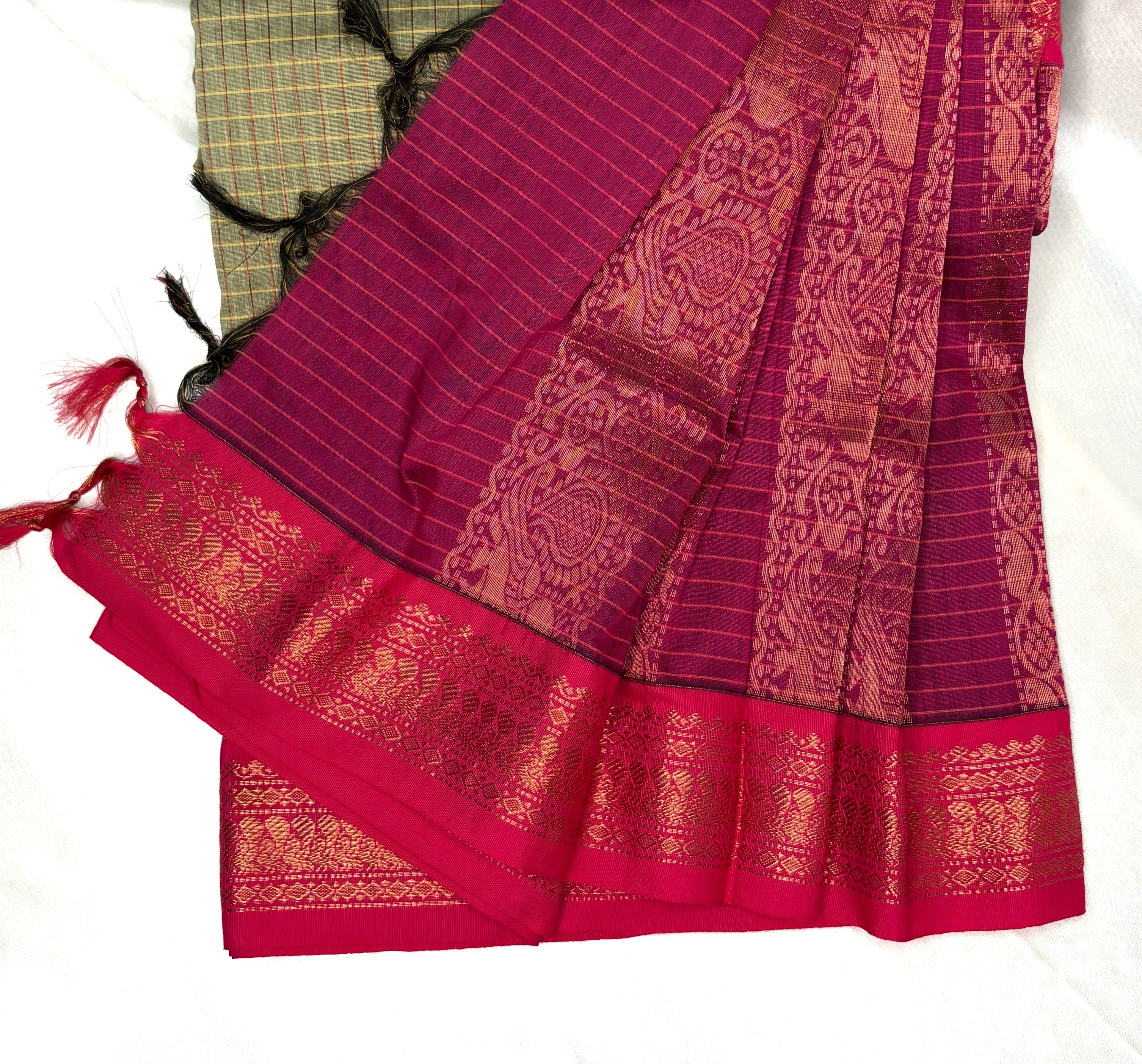 Kalayani cotton - Olive green