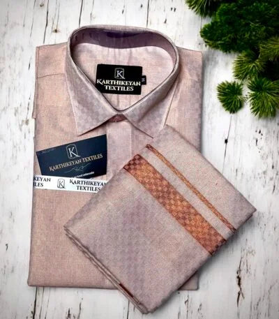 Embossed Tissue Silk - Copper Jari