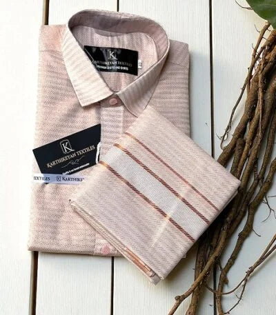 Embossed Tissue Silk - Copper Stripe Pattern