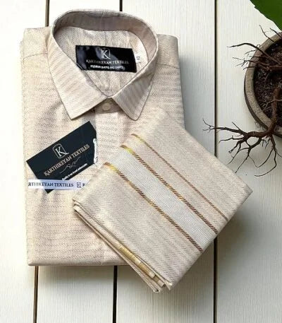 Embossed Tissue Silk - Gold Stripe