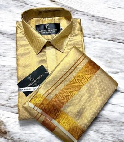 Embossed Tissue Silk - Golden Mini Diamond Pattern