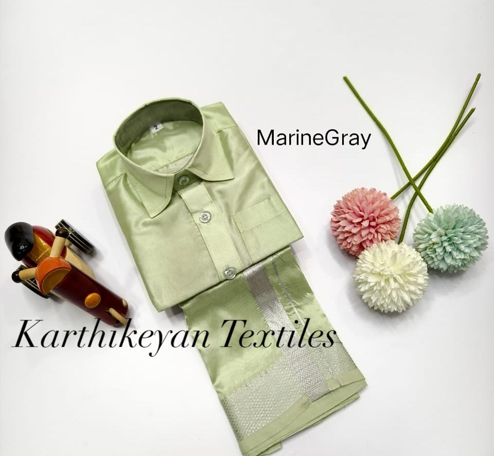 Kids Art Silk Shirt - Marine Grey