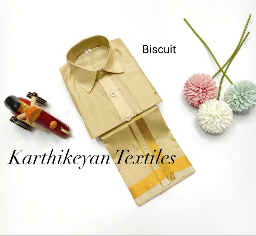 Kids Art Silk Shirt - Biscuit