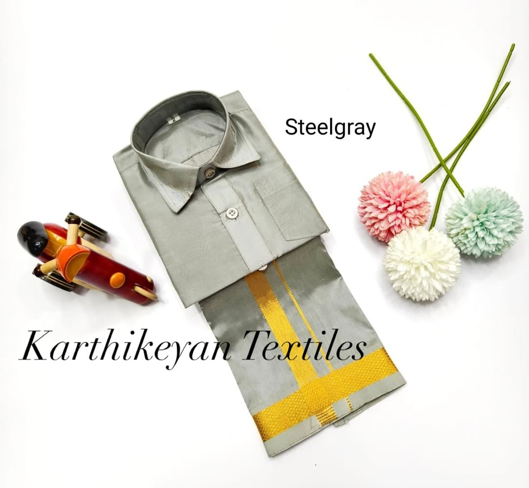 Kids Art Silk Shirt - Steel Grey