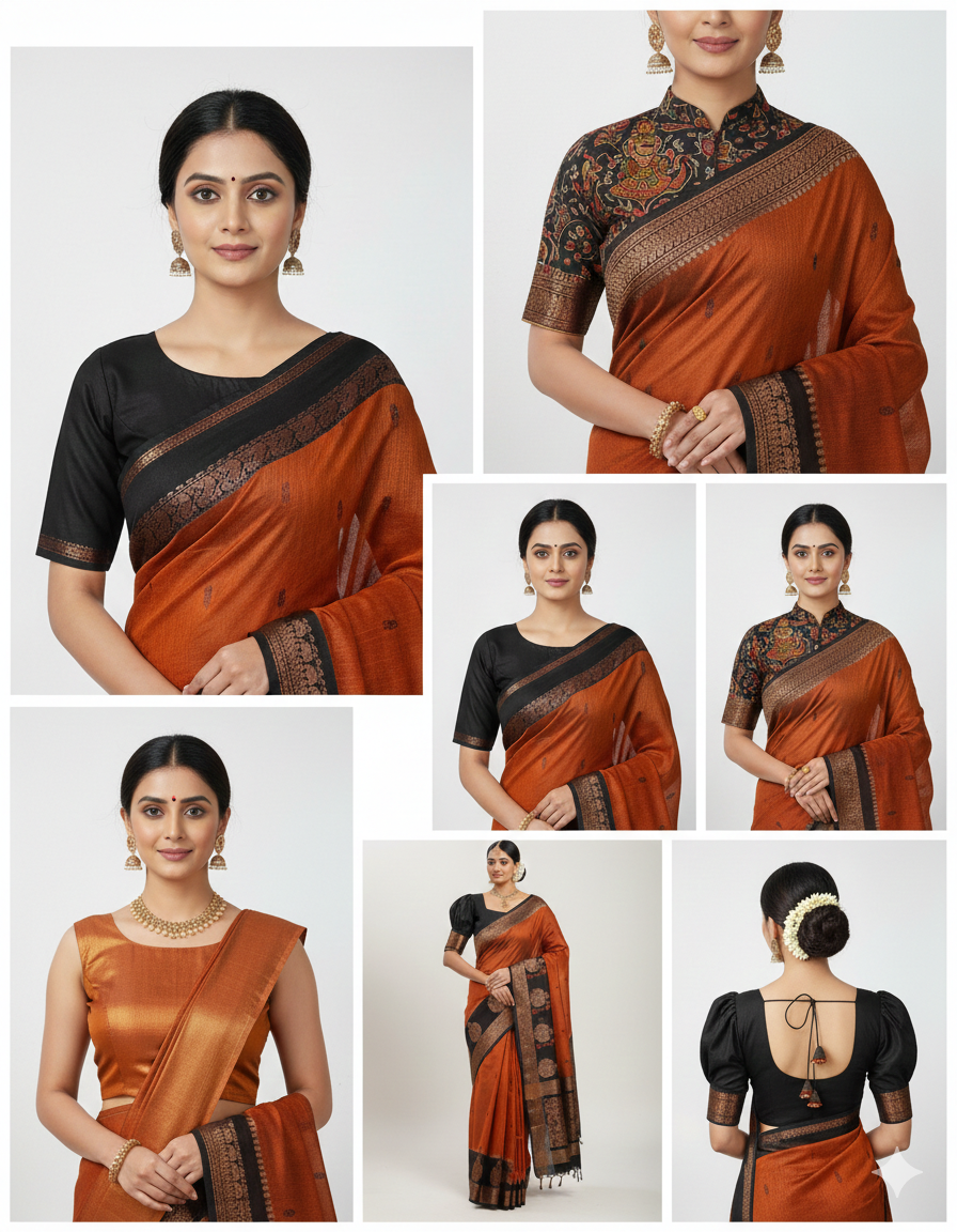 Cotton Saree Blouse Design – Latest Simple Styles