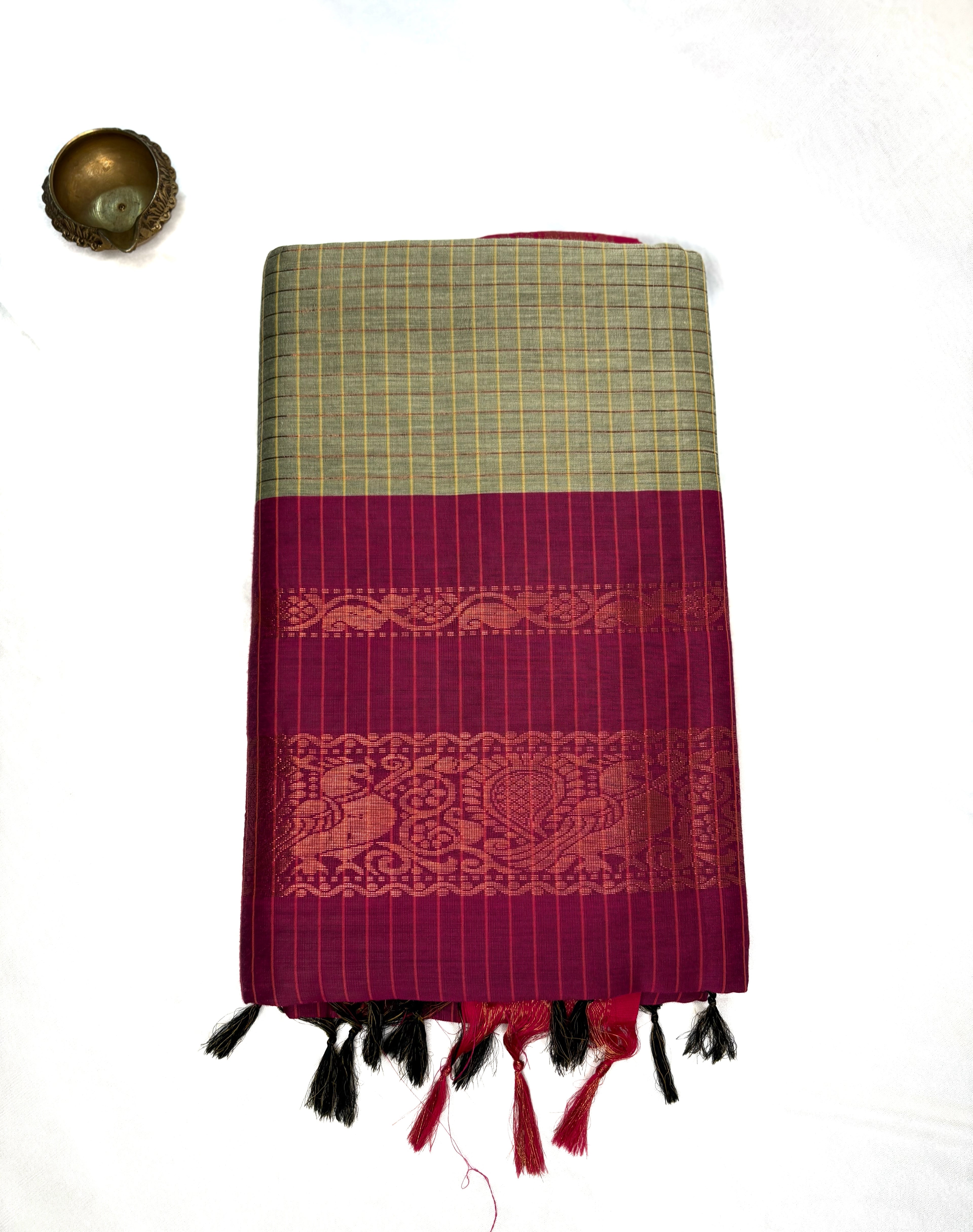 Kalayani cotton - Olive green