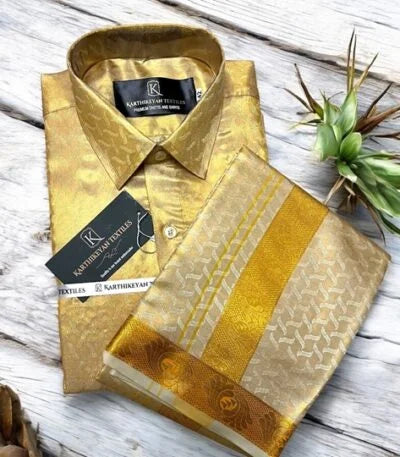 Embossed Tissue Silk - Gold Worm Pattern