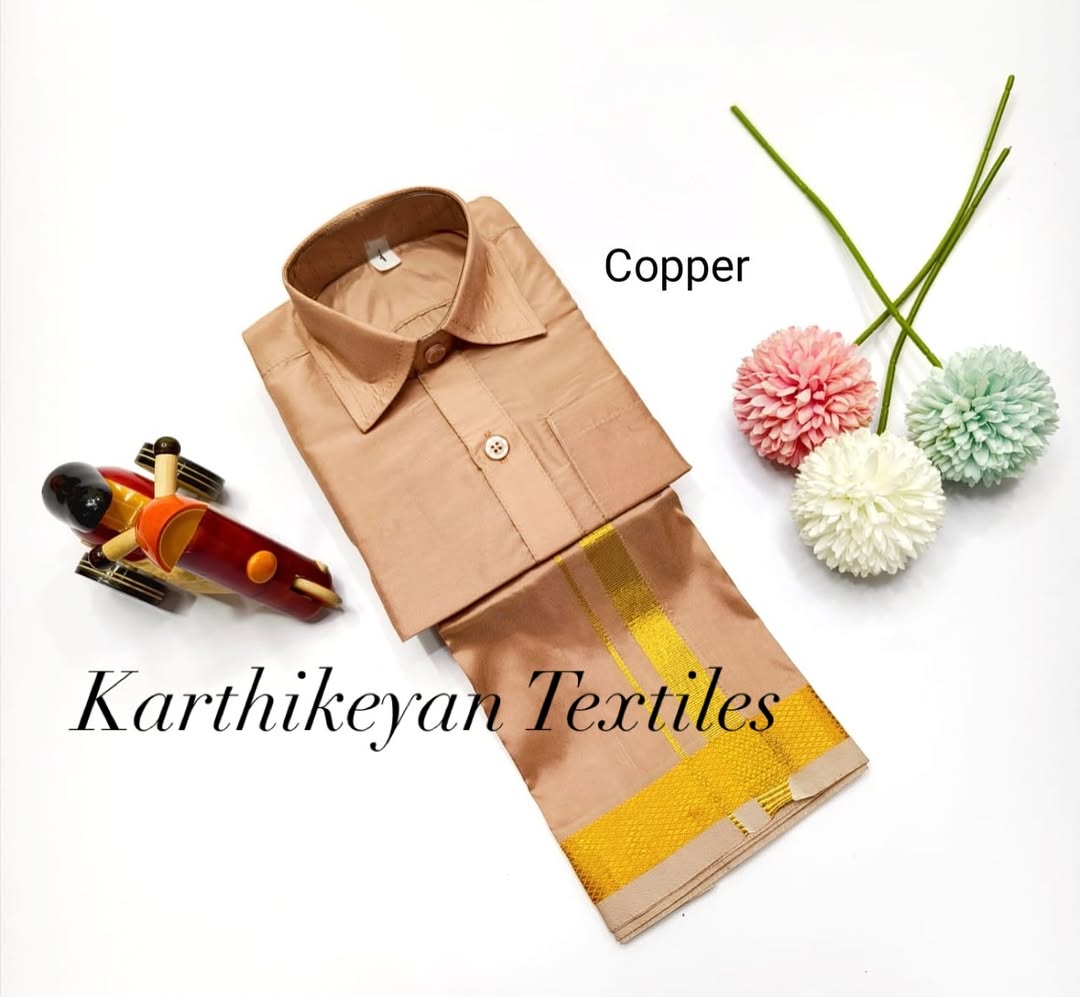 Kids Art Silk Shirt - Copper