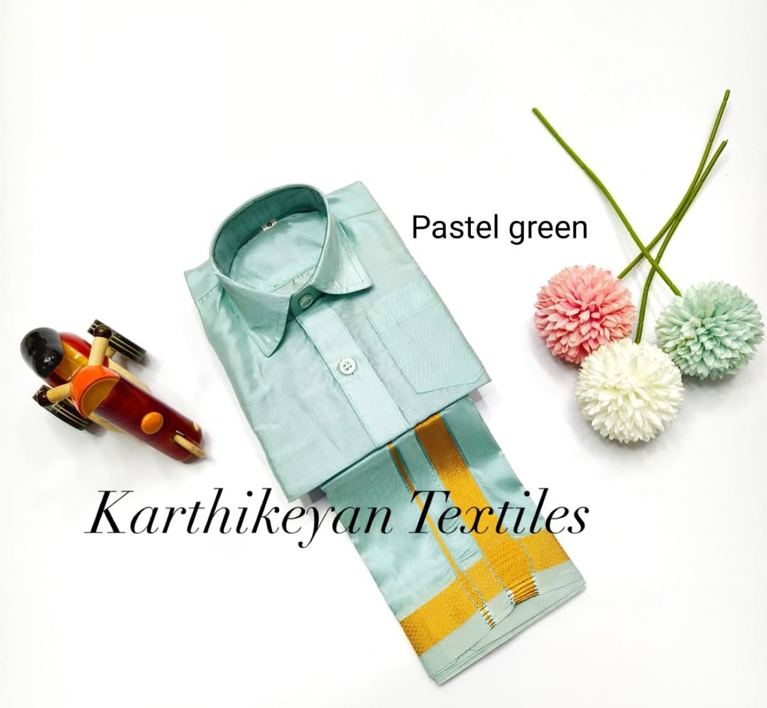 Kids Art Silk Shirt - Pastel Green